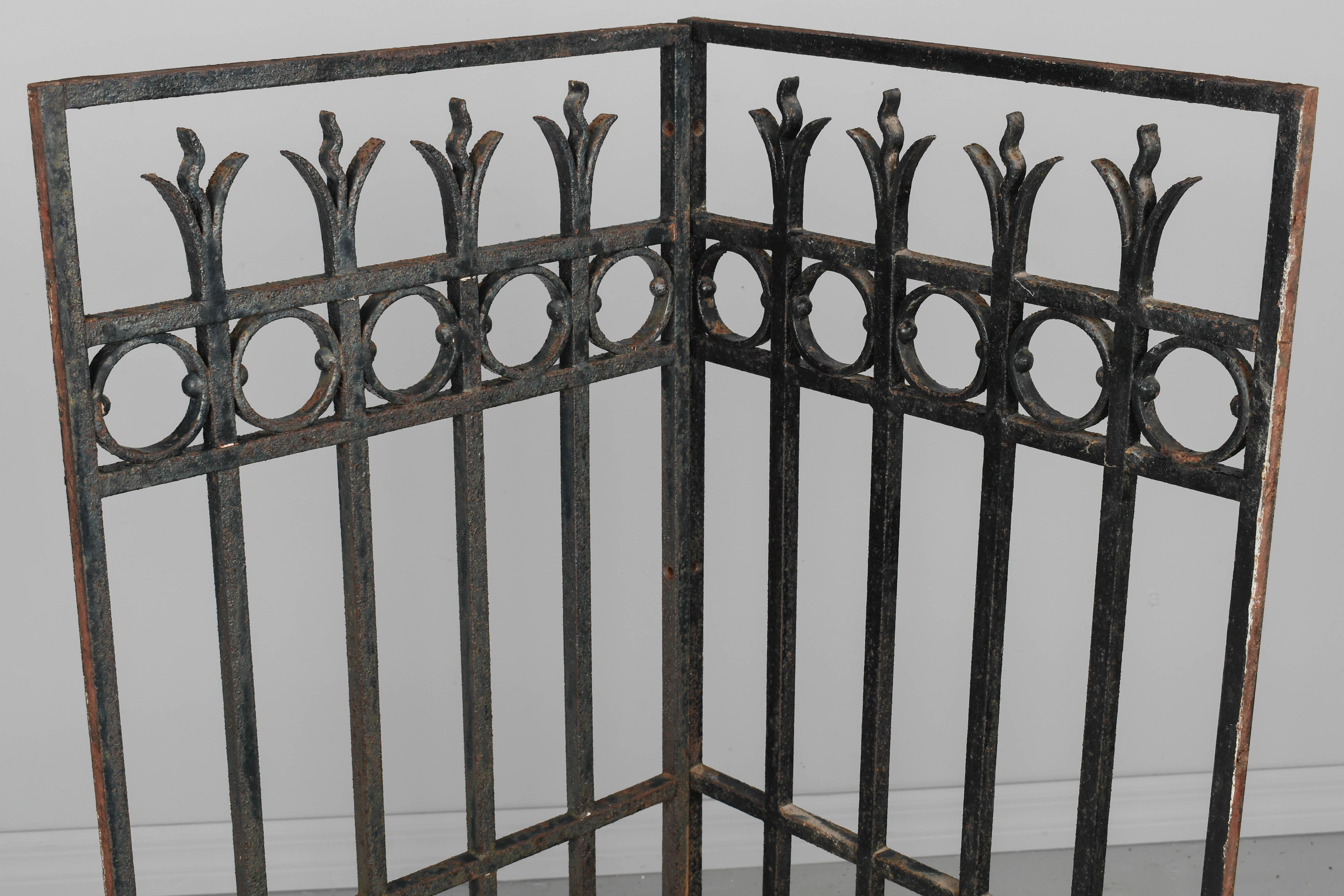 19th Century French Cast Iron Garden Grille Pair For Sale