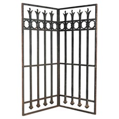 Antique French Cast Iron Garden Grille Pair