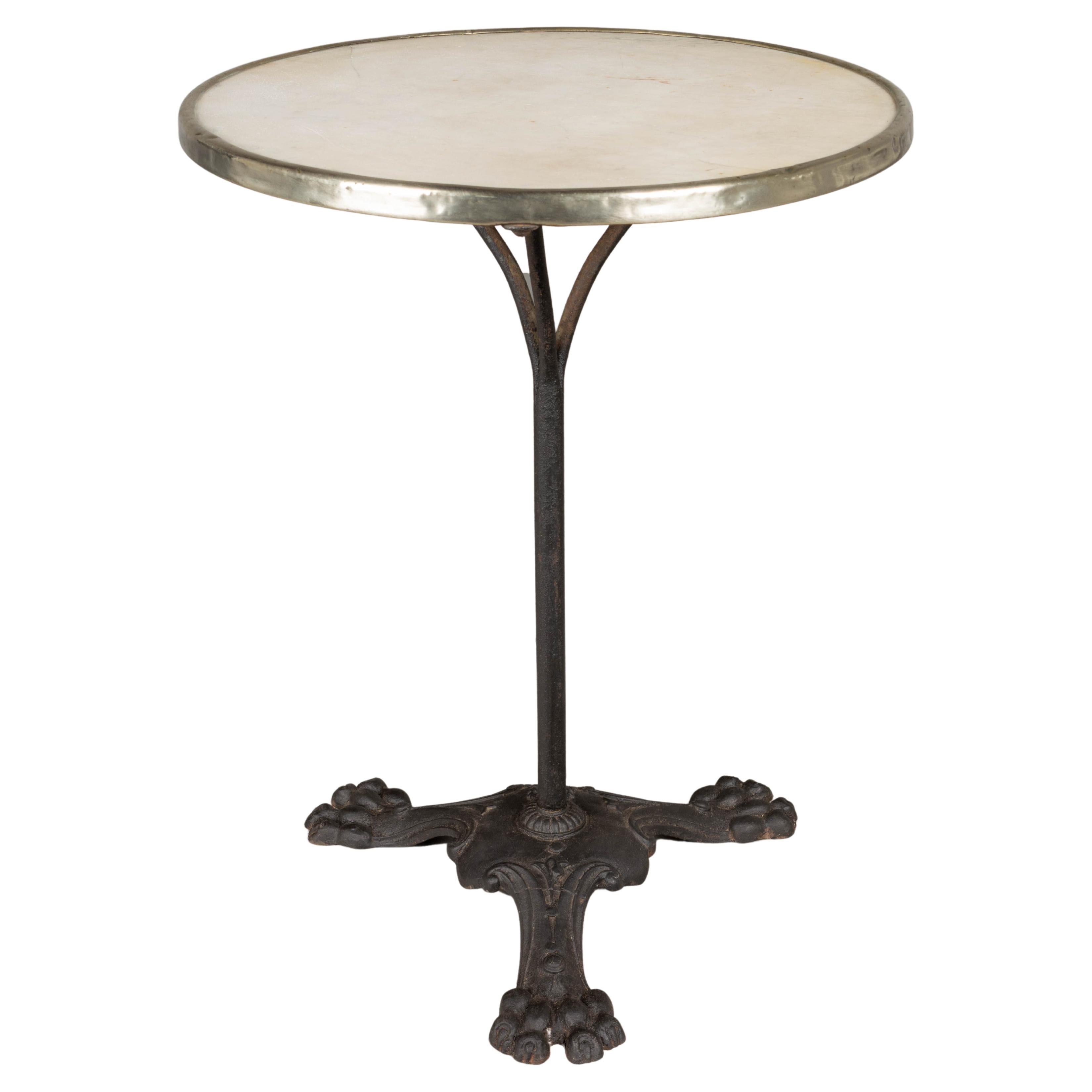 French Antique Marble and Iron Bistro Table at 1stDibs