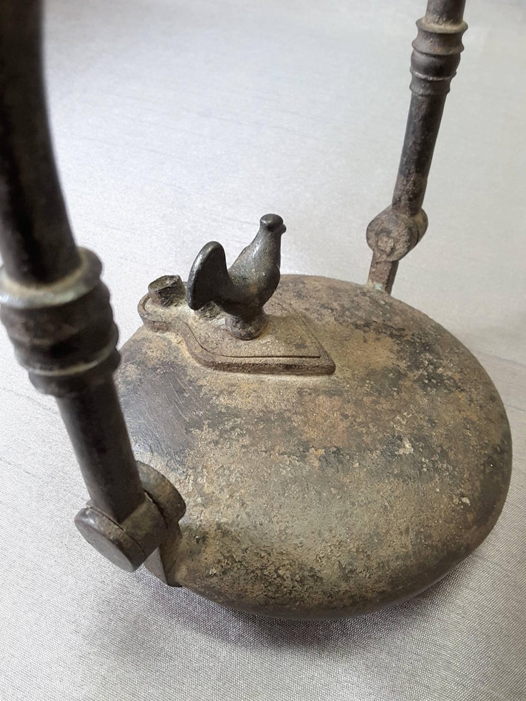 French Cast Iron Hanging Rooster Oil Lamp, 19th Century at 1stDibs cast iron oil lamp, antique