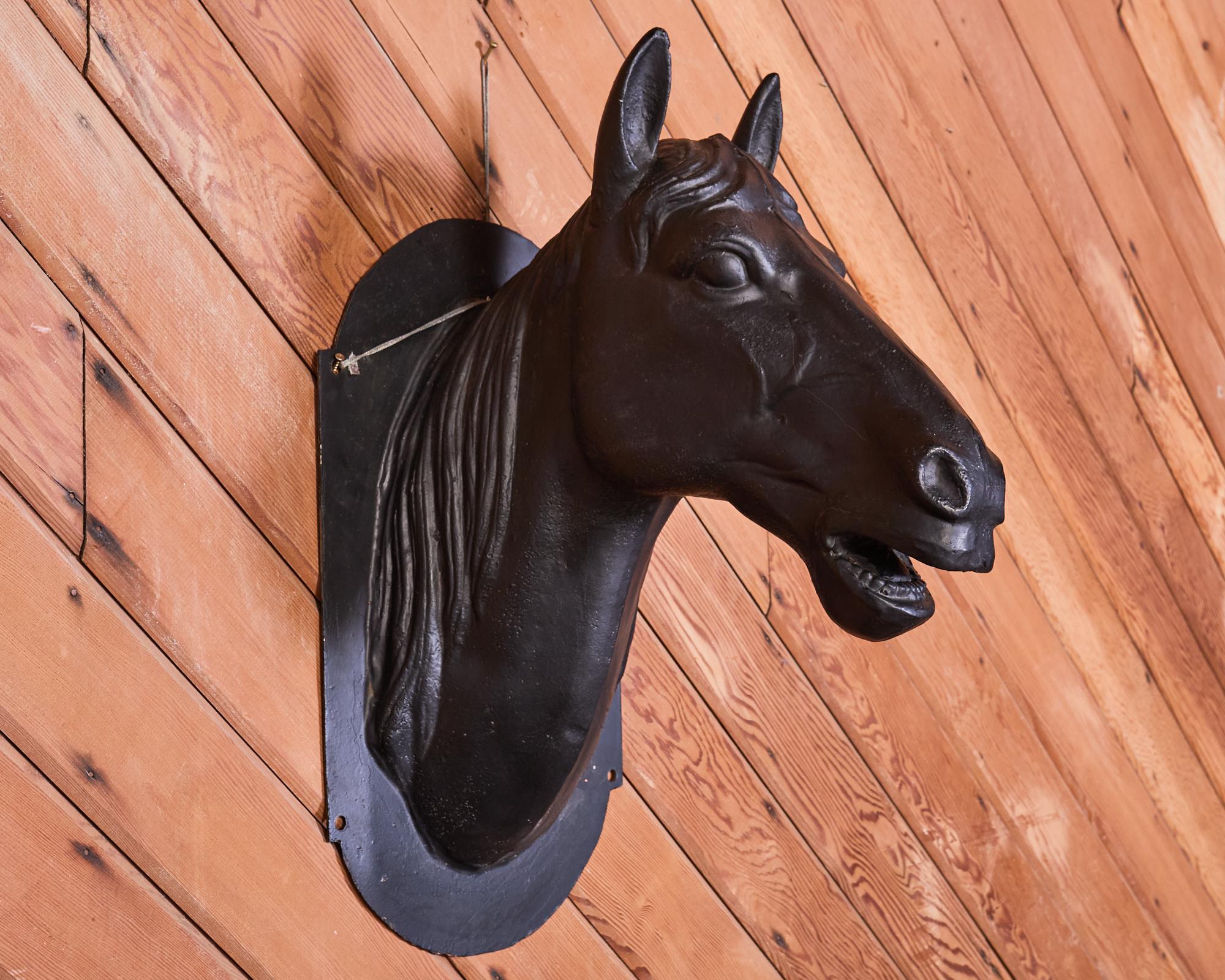20th Century French Cast Iron Horse Head Butcher Shop Trade Sign For Sale