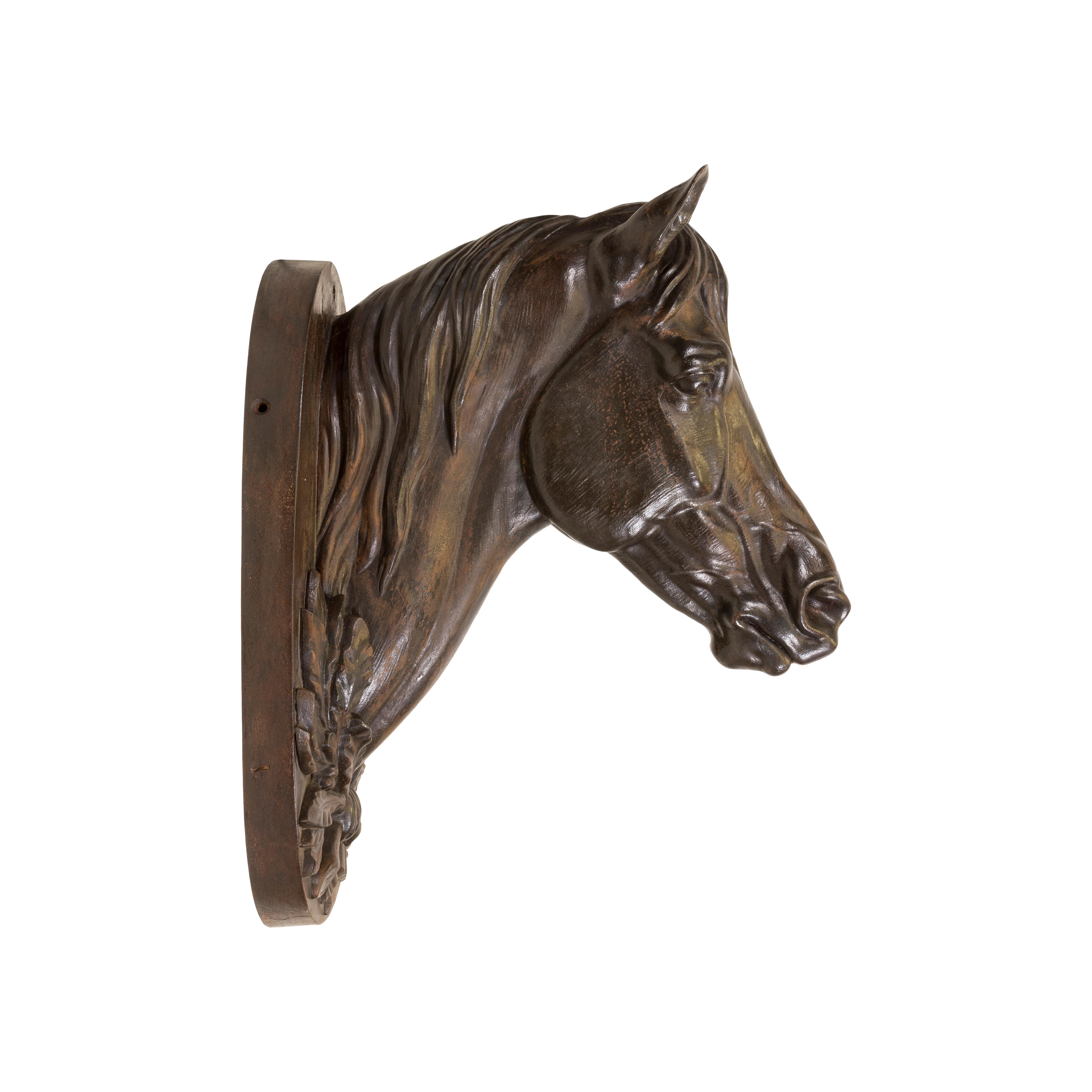 Hand-Crafted French Cast Iron Horse Head  For Sale