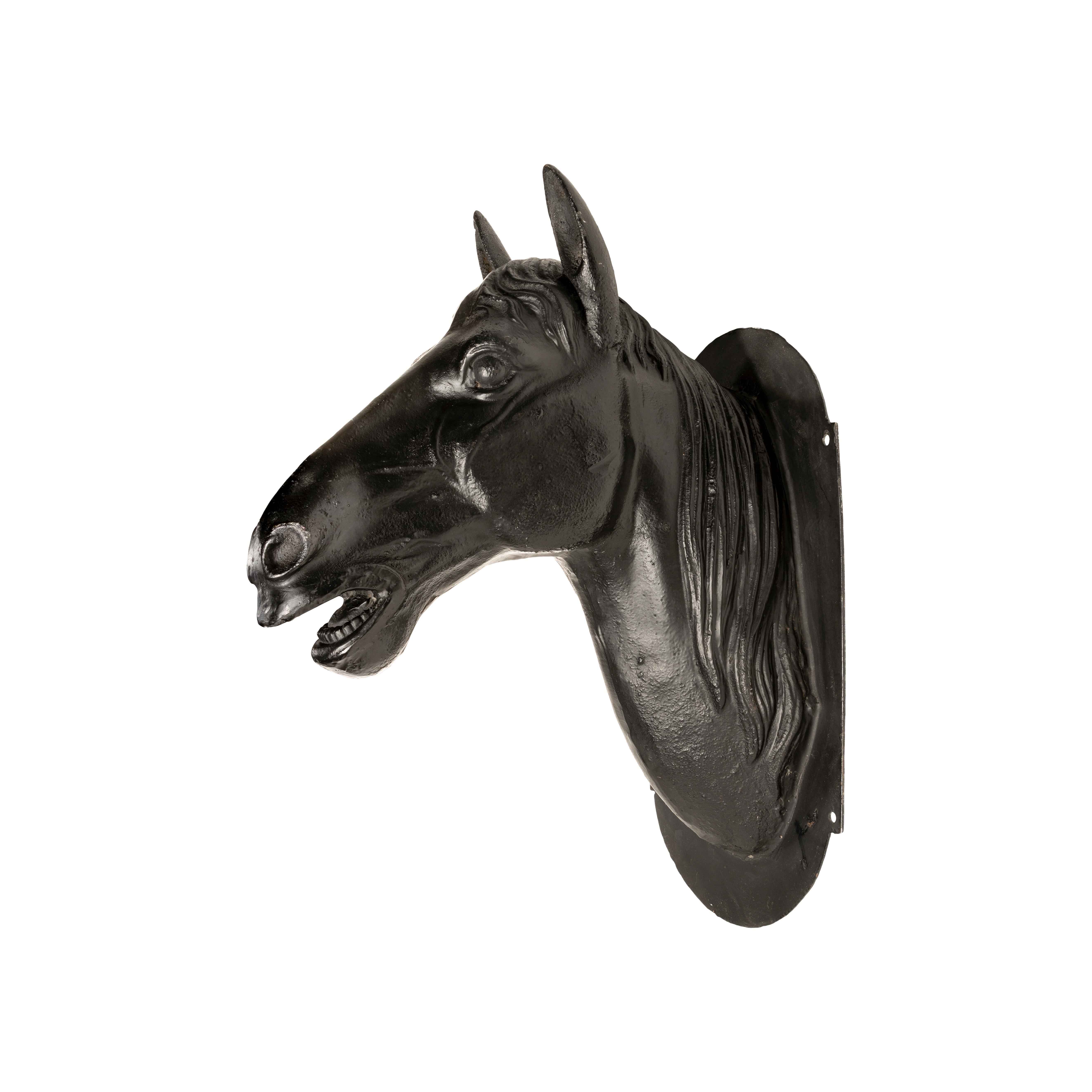 20th Century French Cast Iron Horse Head  For Sale