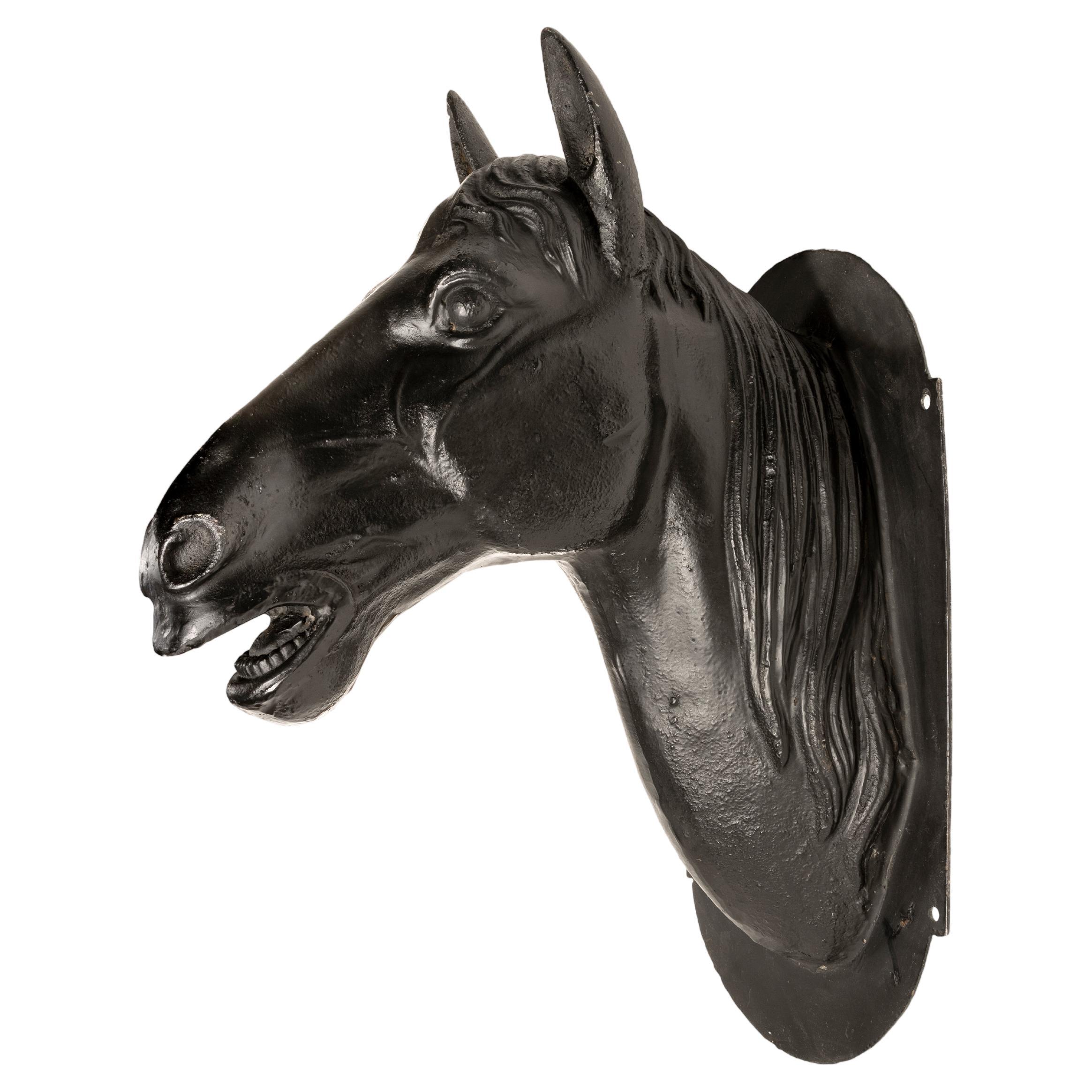 French Cast Iron Horse Head  For Sale