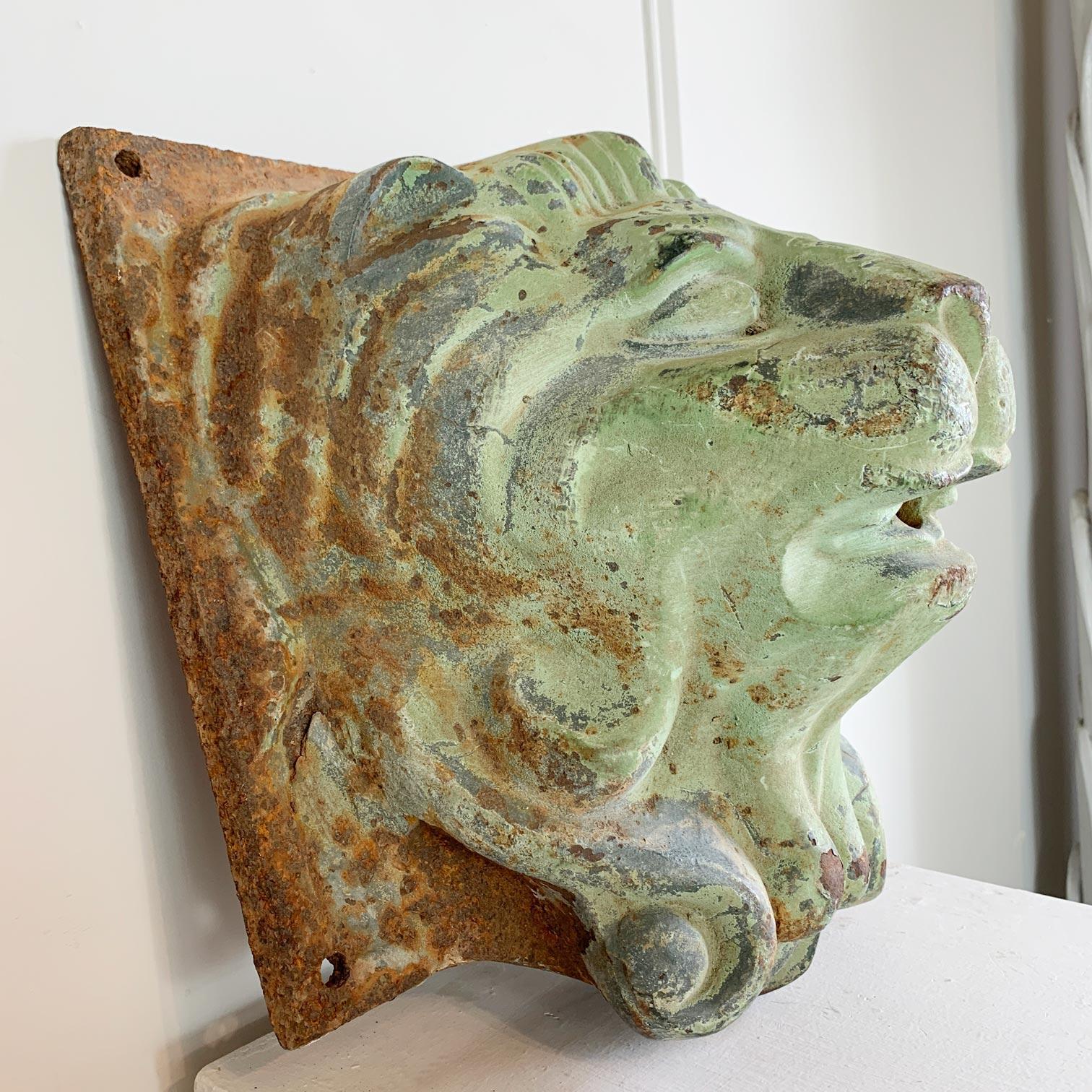 French Cast Iron Lion Head Water Feature For Sale 3