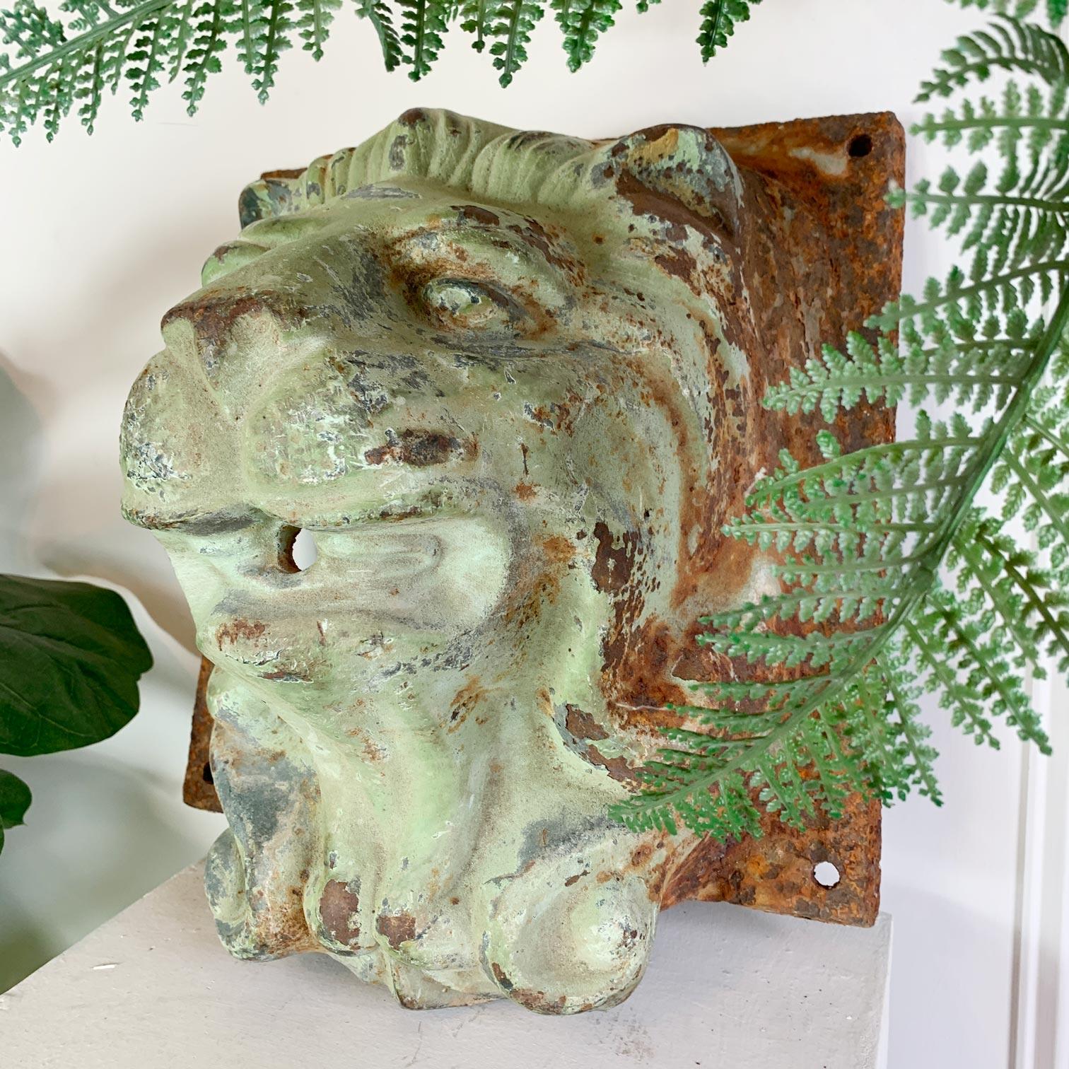 French Cast Iron Lion Head Water Feature For Sale 2
