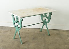French Cast Iron & Marble Bistro Table