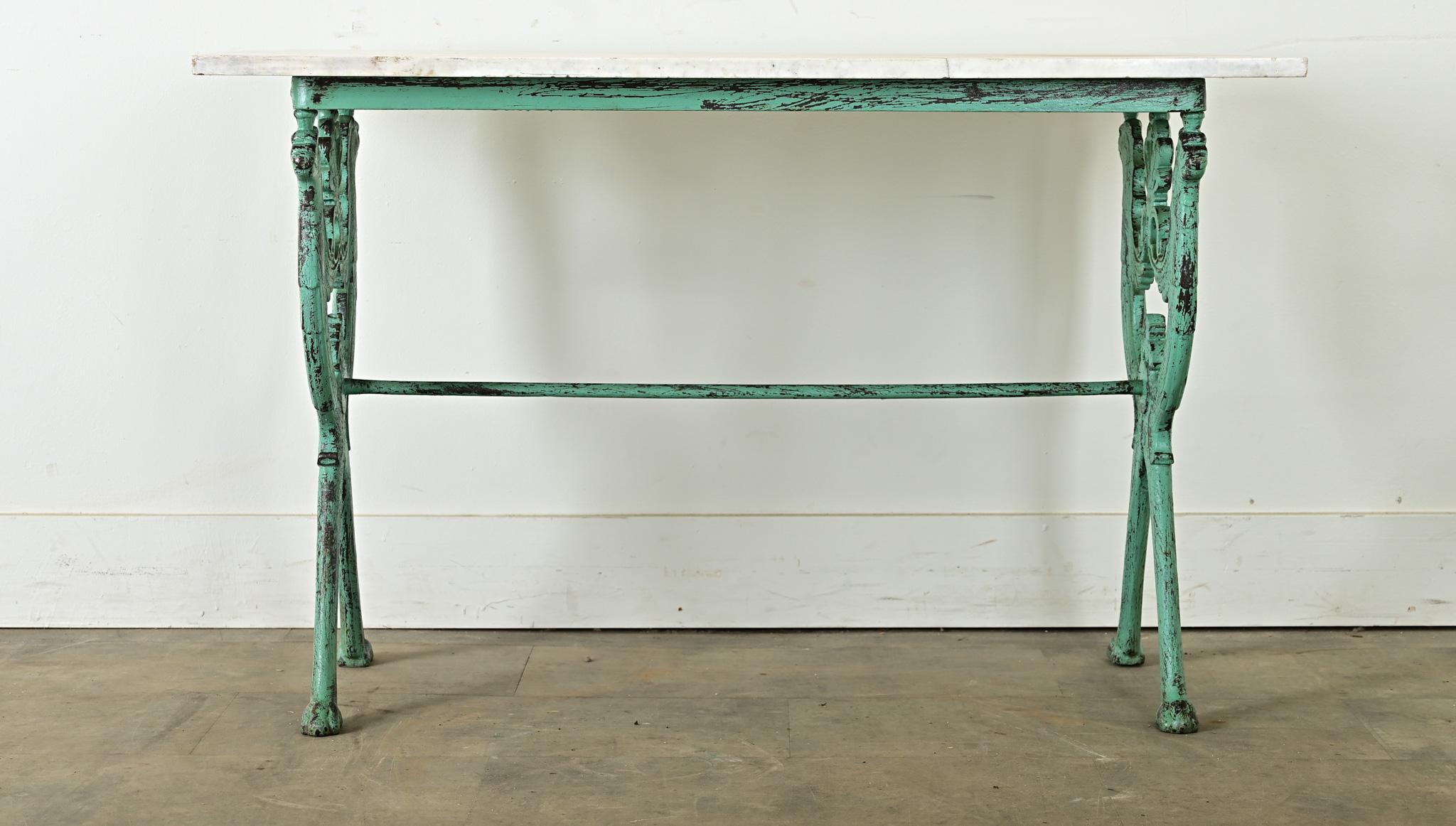 Other French Cast Iron & Marble Bistro Table