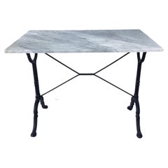 French Cast Iron Marble-Top Bistro Table #1