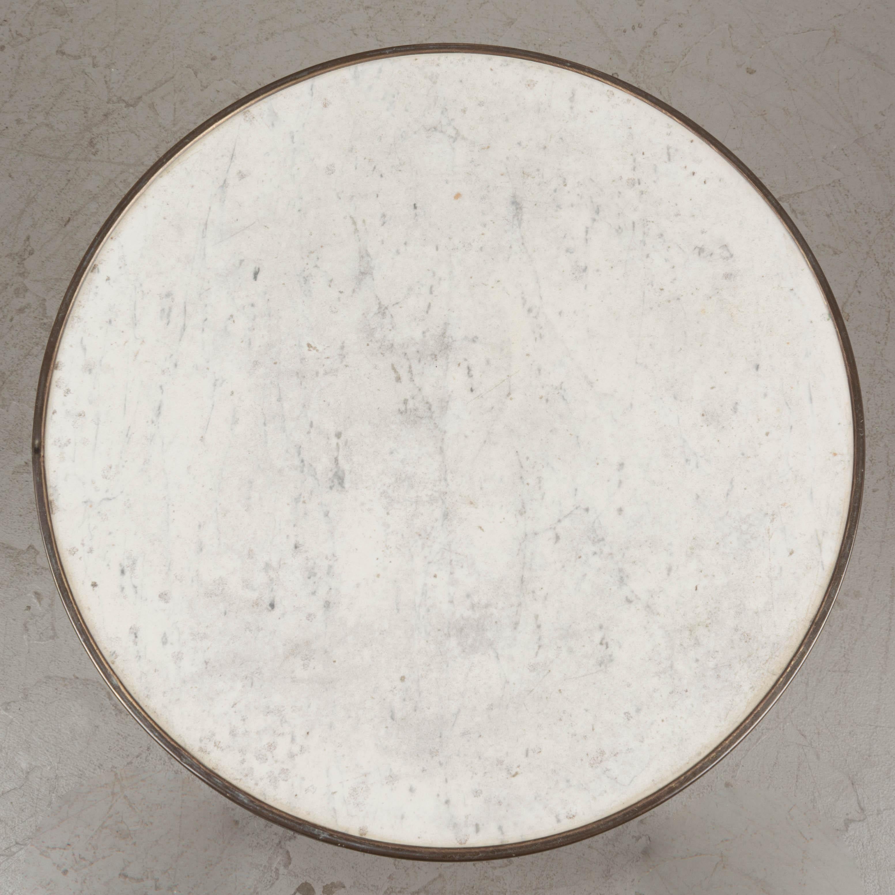 French Cast Iron Marble Top Bistro Table 5