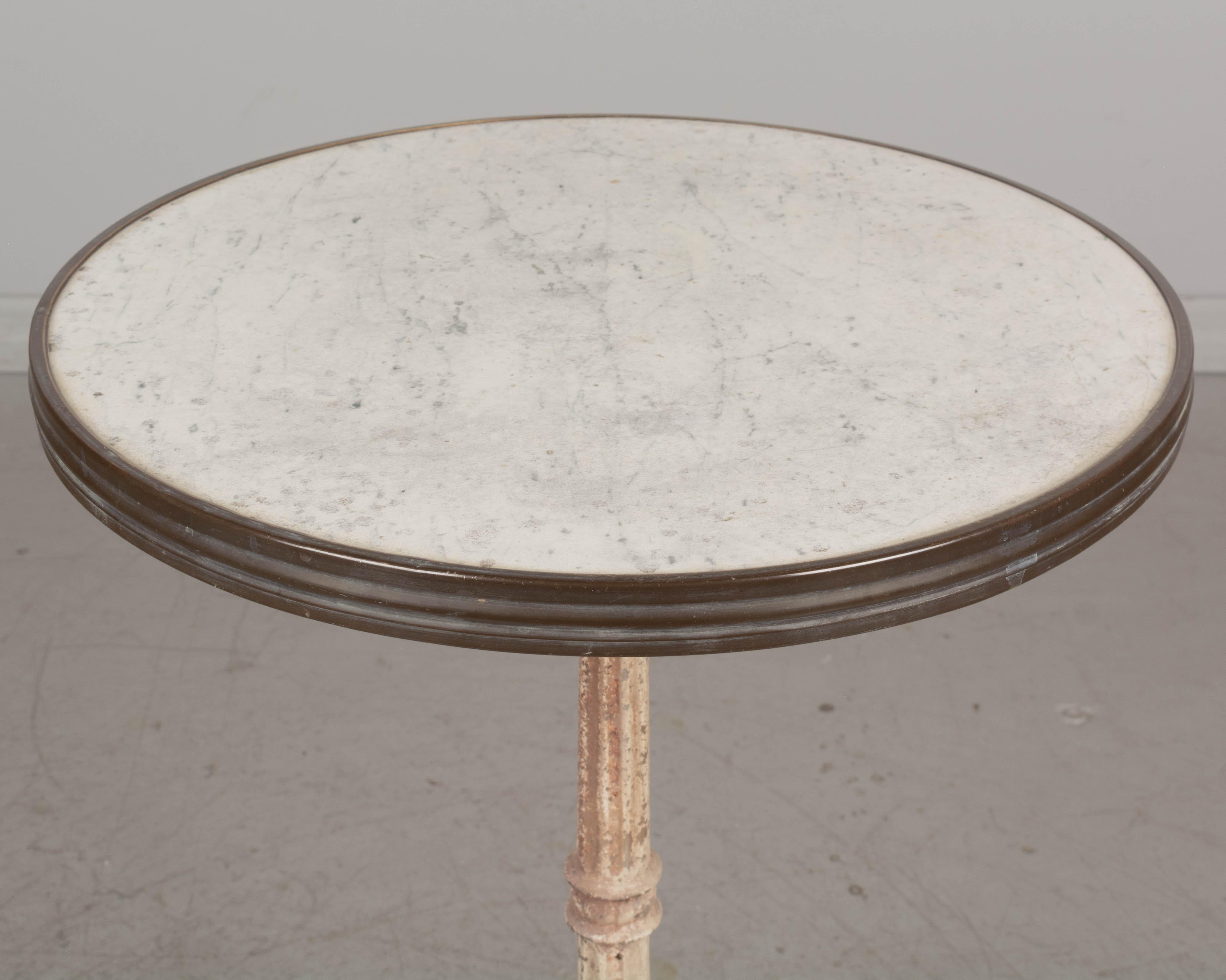 French Cast Iron Marble Top Bistro Table 6