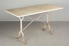 French Cast Iron Marble-Top Bistro Table