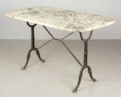 French Cast Iron Marble-Top Bistro Table