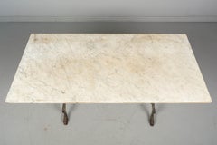 French Cast Iron Marble-Top Bistro Table