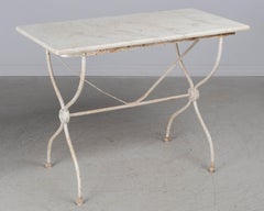 French Cast Iron Marble Top Bistro Table