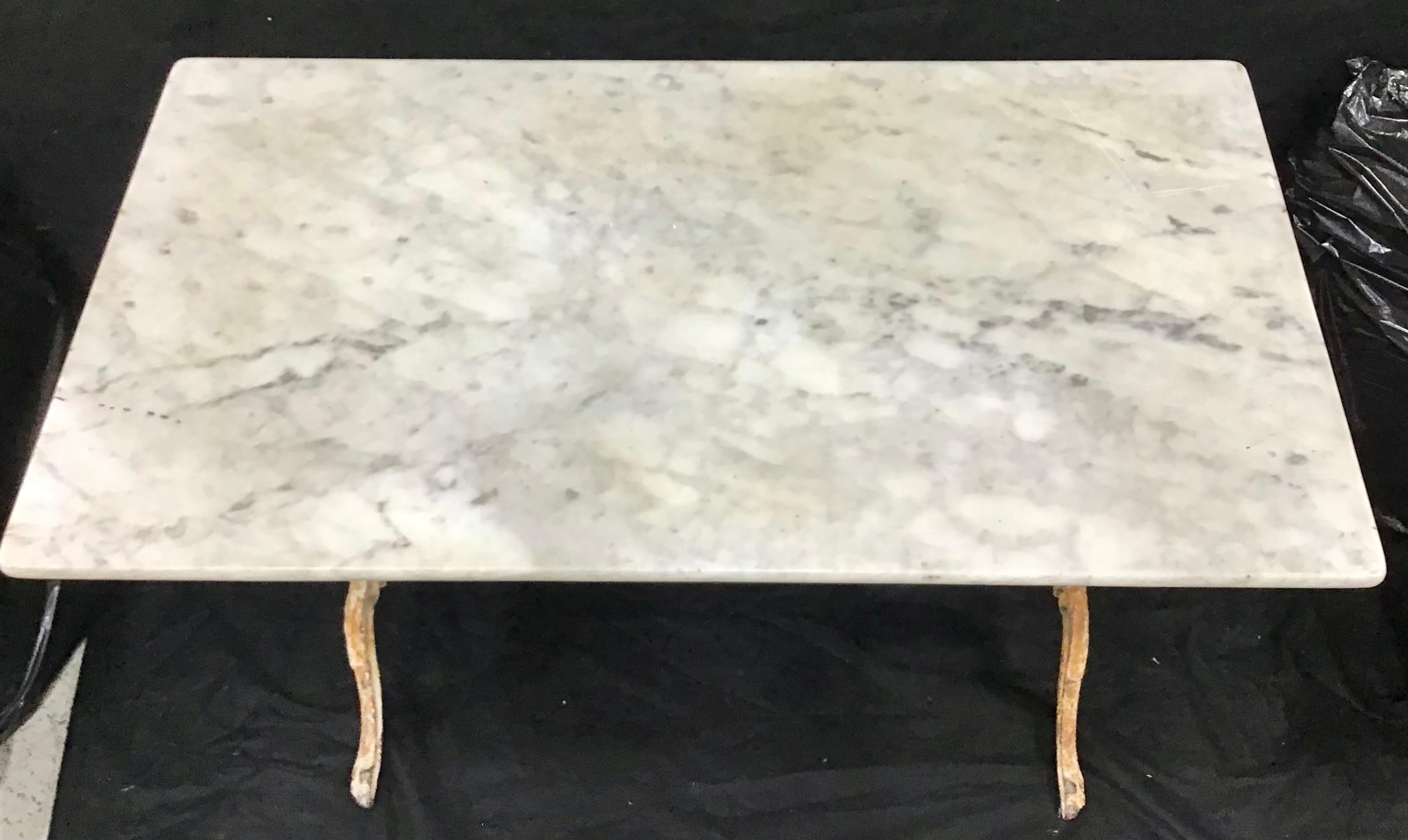 French Cast Iron Marble-Top Bistro Table 3