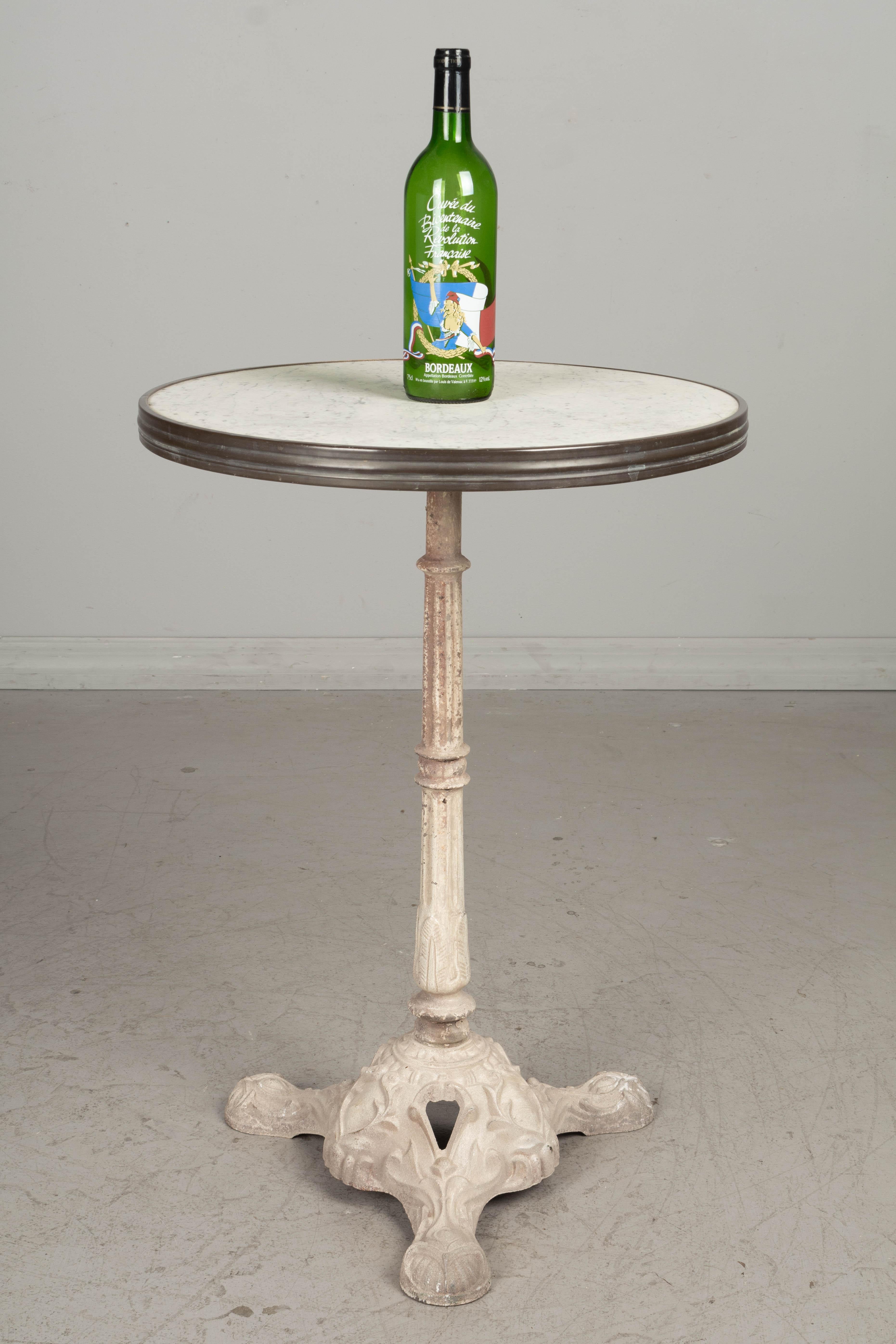 French Cast Iron Marble Top Bistro Table 2