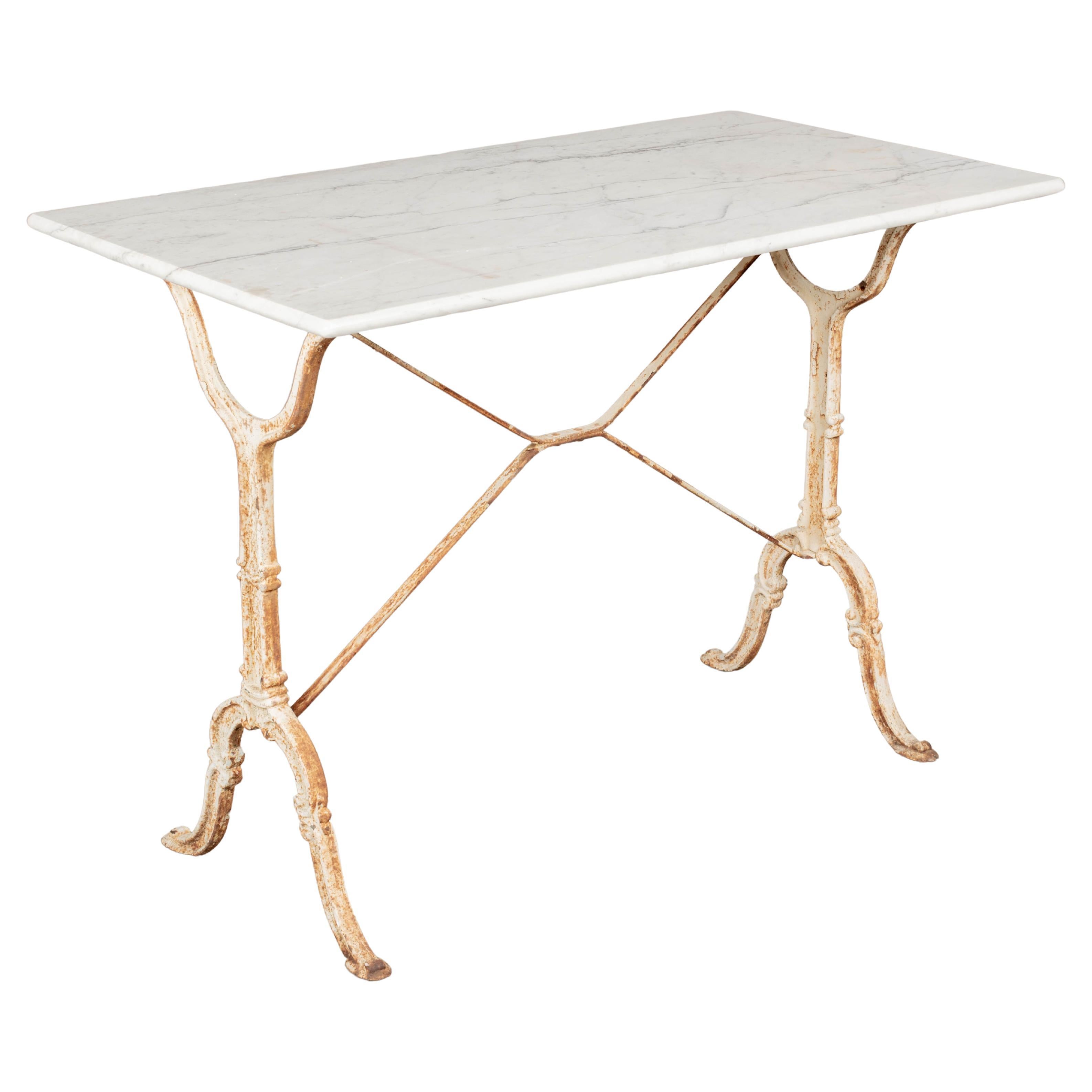 Cast Iron Table Marble Top - 137 For Sale on 1stDibs | cast iron marble  table, marble cast iron table, marble and cast iron table