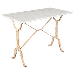 French Cast Iron Marble-Top Bistro Table