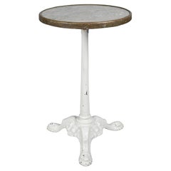 Antique French Cast Iron Marble Top Bistro Table