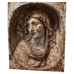 French Cast Iron Panel of Mary