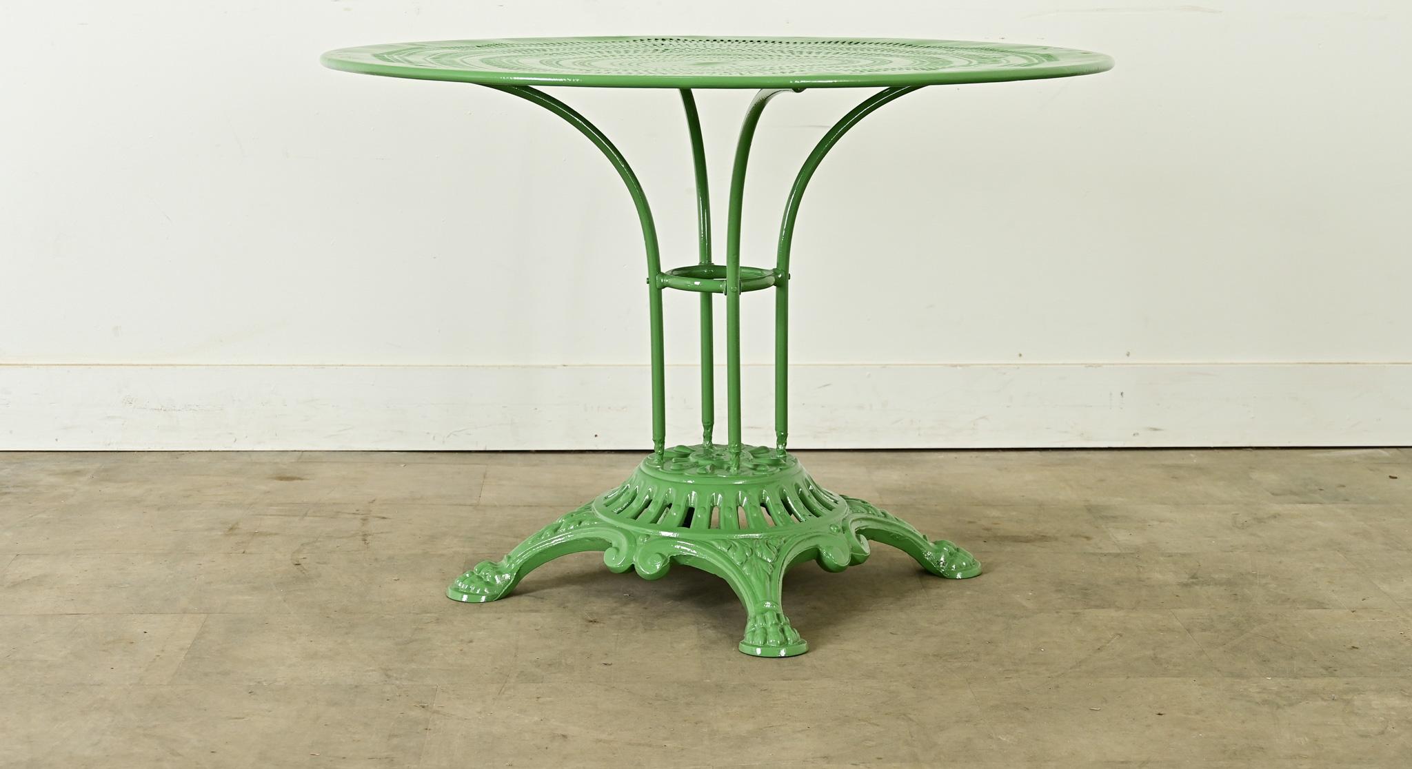 Neoclassical French Cast Iron Powdercoated Garden Table For Sale