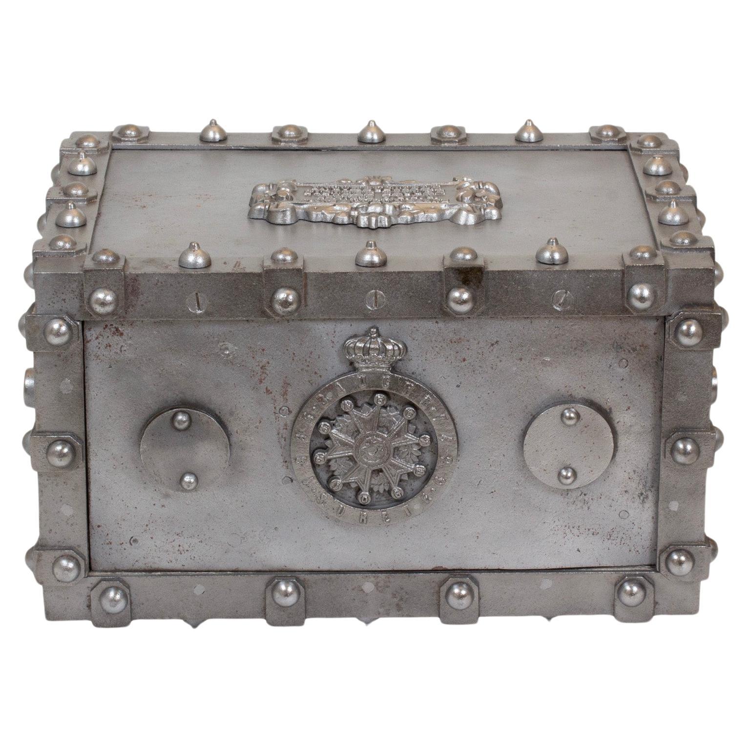 French Cast Iron Safe Strong Box by Bauche For Sale