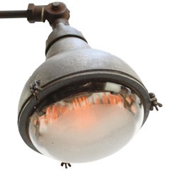 French Cast Iron Semi Frosted Glass Mercury Mirror Street Light, Sammode France
