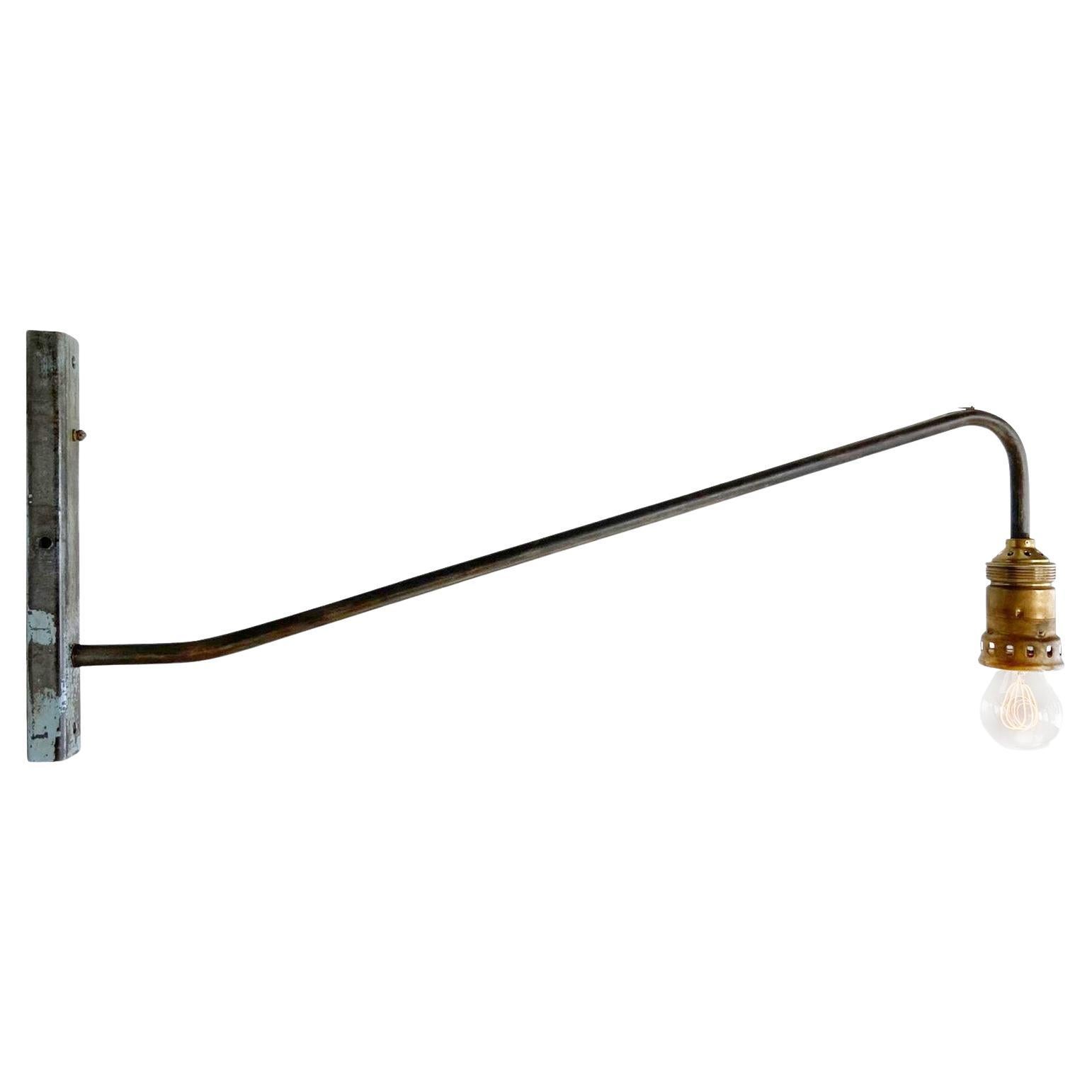 French Cast Iron Wall Light in Style of Jean Prouvé, Mid-20th Century For Sale