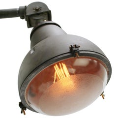 French Cast Semi Frosted Glass Sconce Wall Streetlight by Sammode, France
