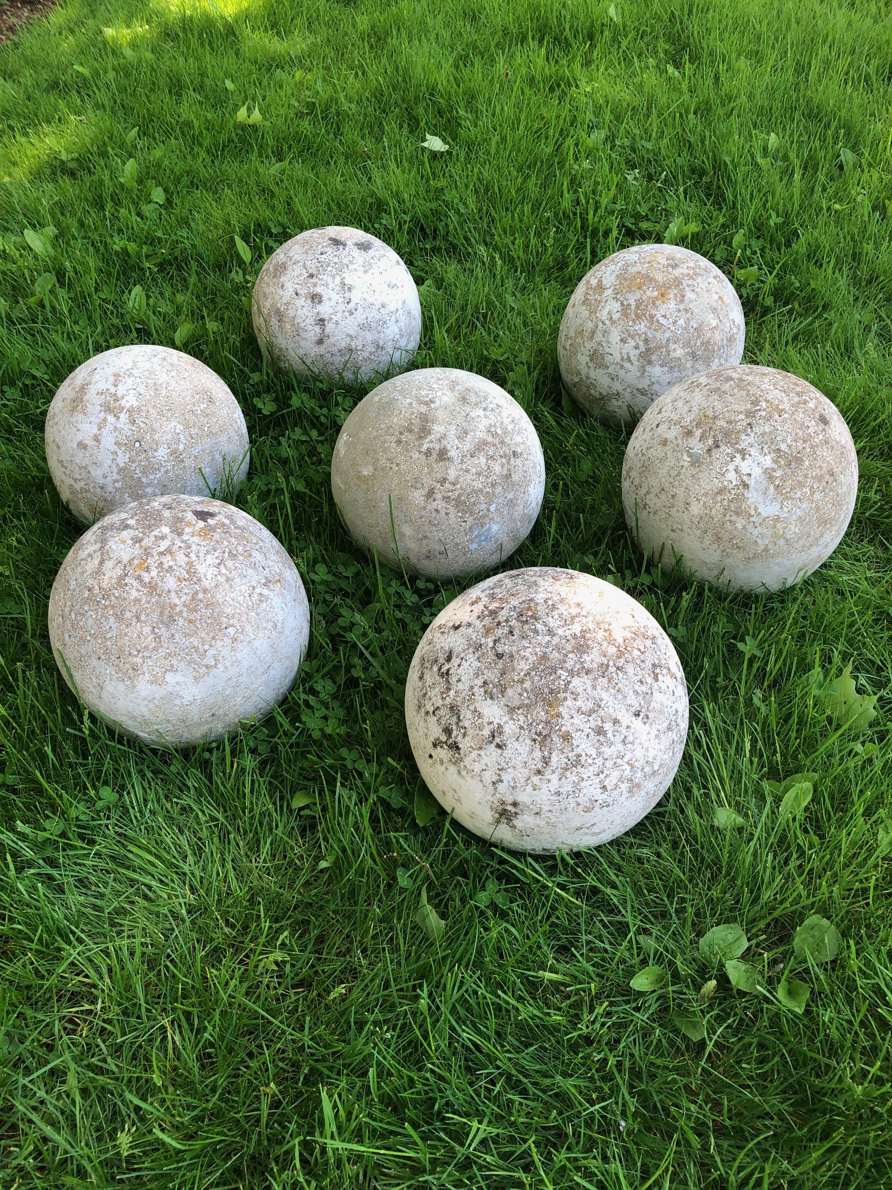 We found these balls in Provence and thought them the perfect accent for a garden bed, placed separately or in a grouping. Originally, they served as tops to finials, as evidenced by their flattened bottoms, but this feature keeps them in place so