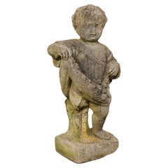 French Cast-Stone "Bambine" Garden Statue