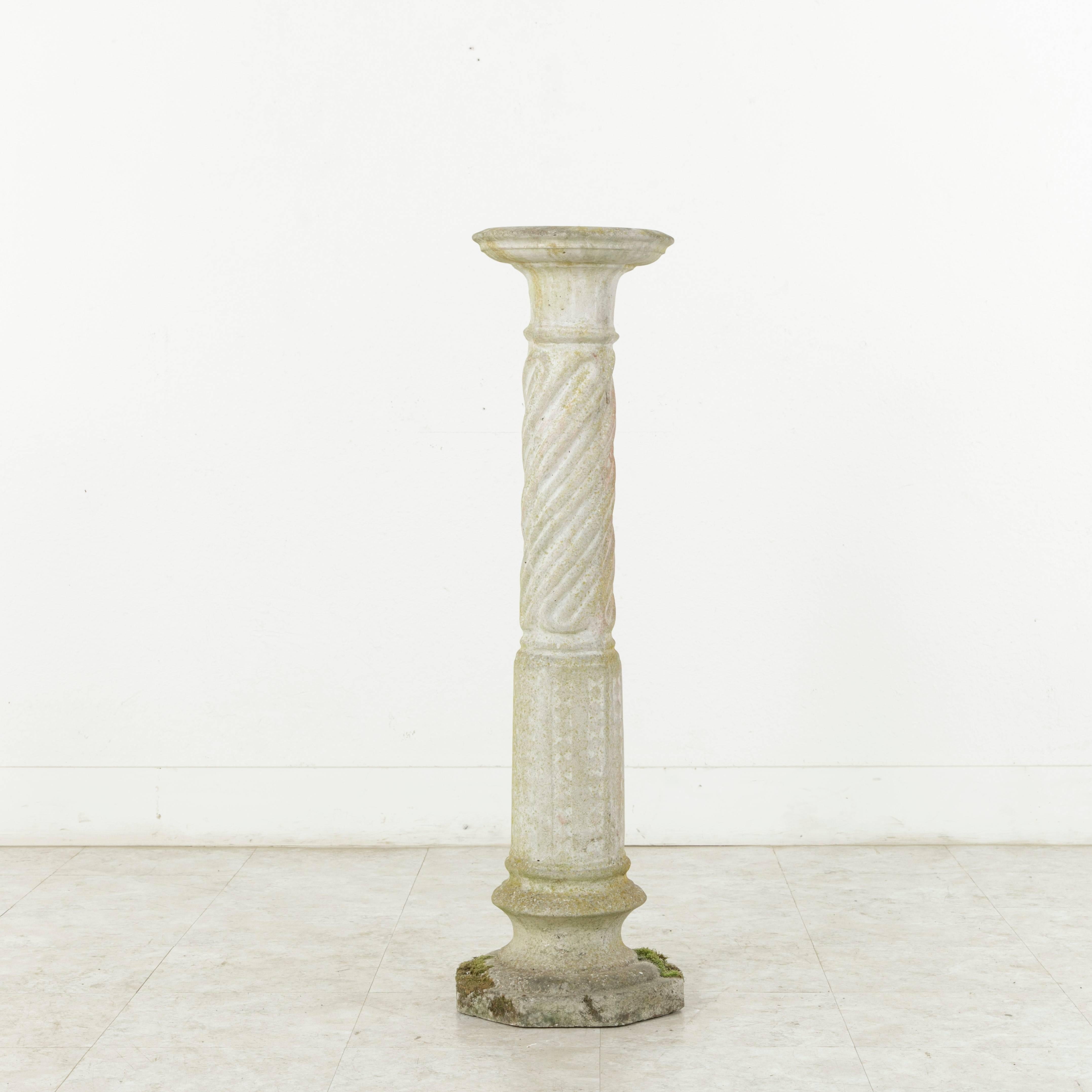 Mid-20th Century French Cast Stone Column, Pillar or Pedestal from Normandy