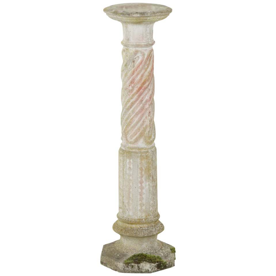 French Cast Stone Column, Pillar or Pedestal from Normandy at 1stDibs