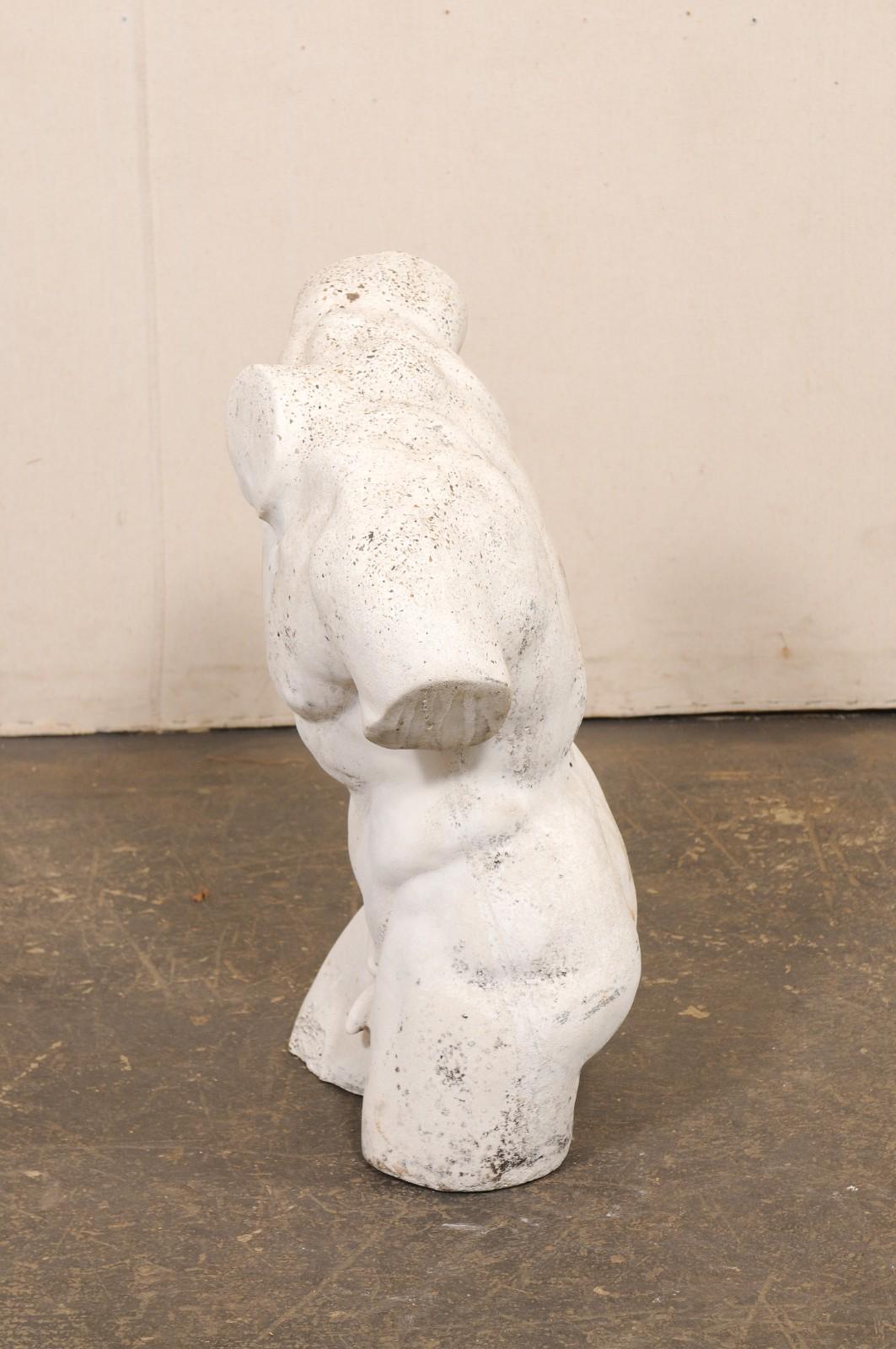 French Cast Stone Nude Male Torso For Sale 6