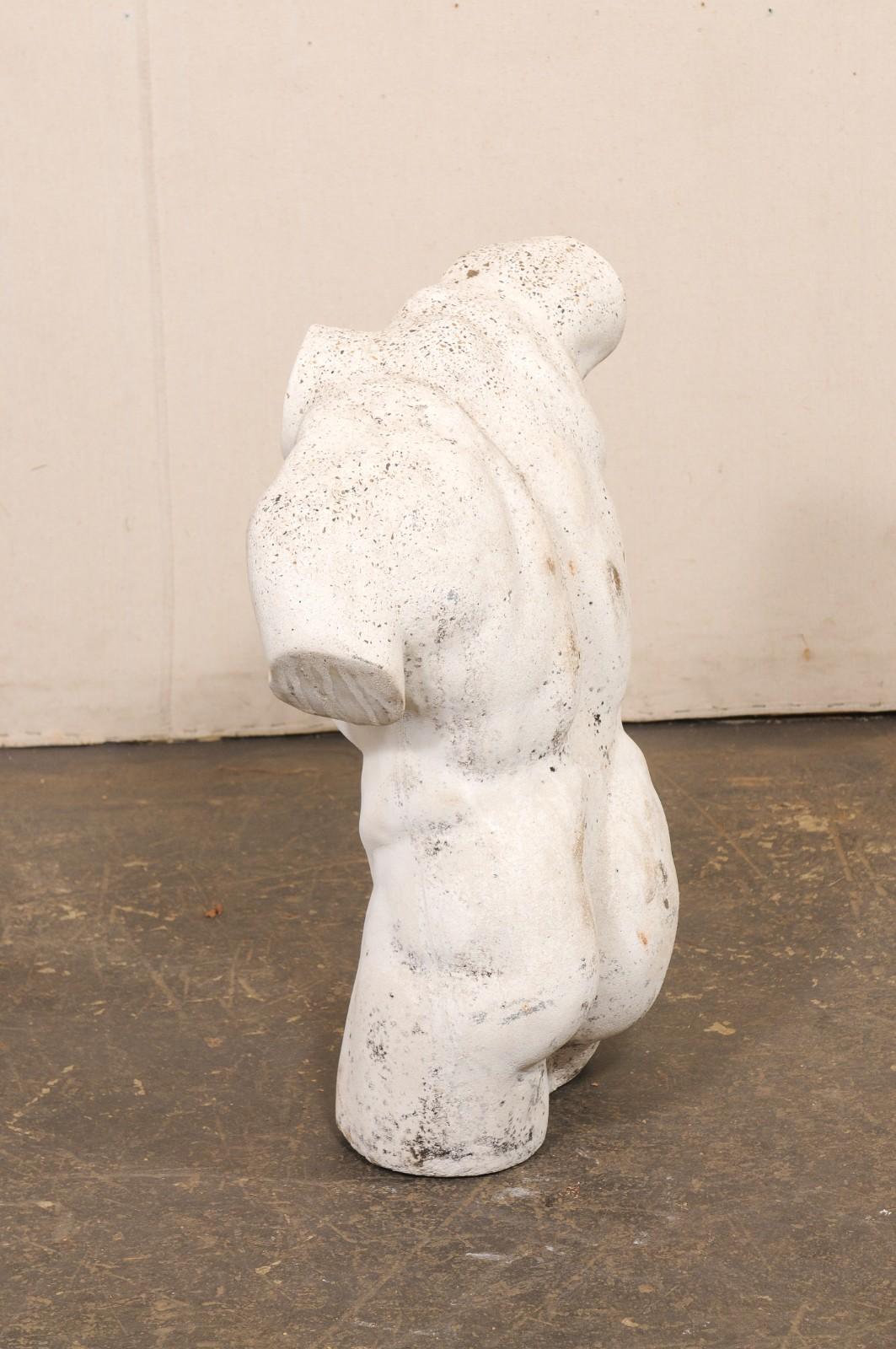 French Cast Stone Nude Male Torso For Sale 5