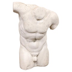French Cast Stone Nude Male Torso French Cast Stone Nude Male Torso