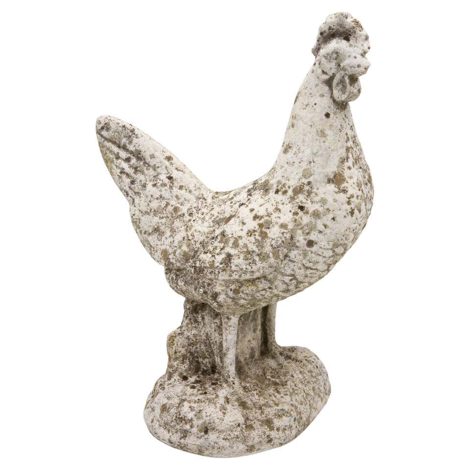 Fantastic 1930'S Original Painted Concrete Folky Rooster at 1stDibs ...