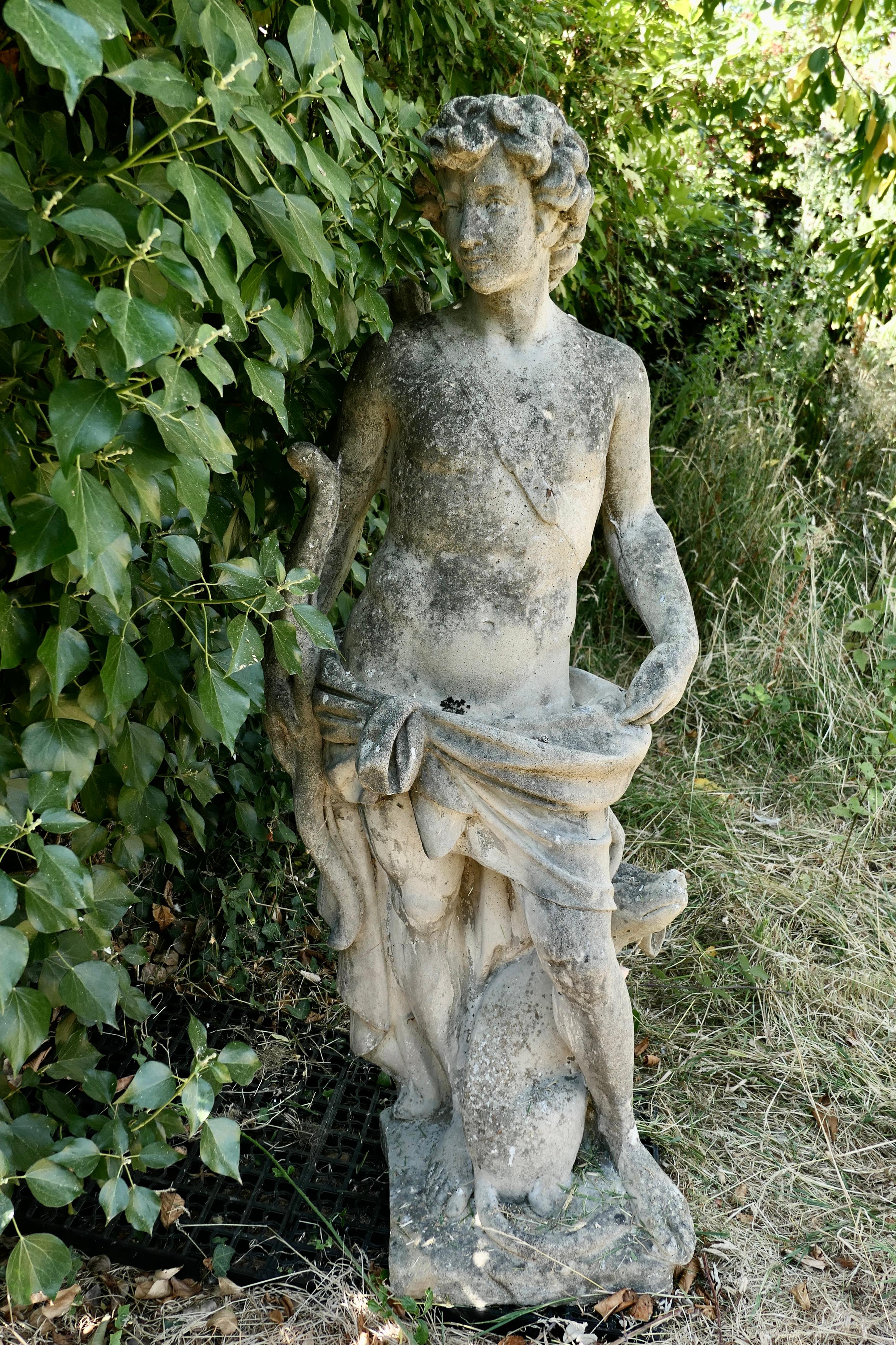 Statue d'Apollon en pierre moulée française en vente 4