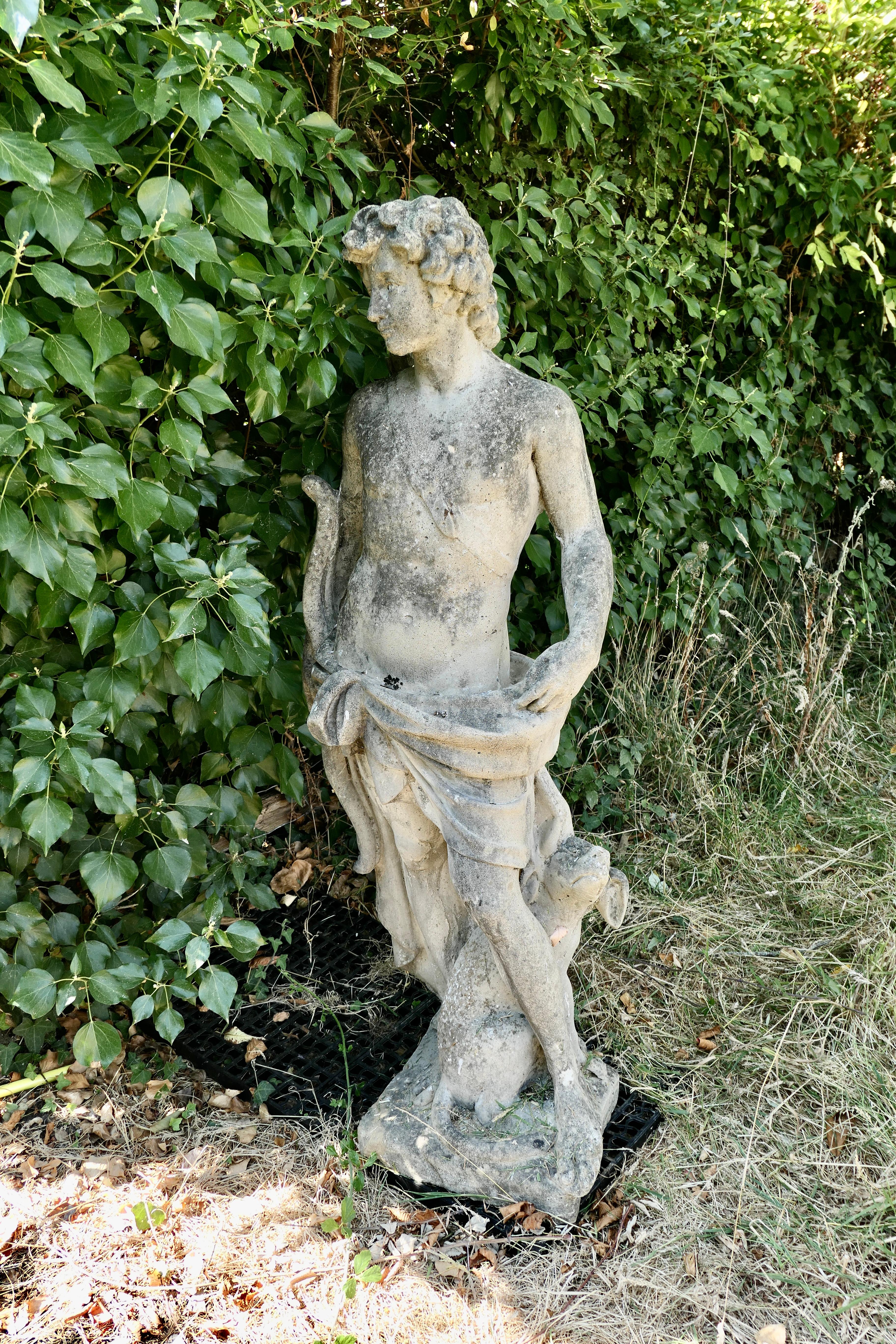 Statue d'Apollon en pierre moulée française en vente 5