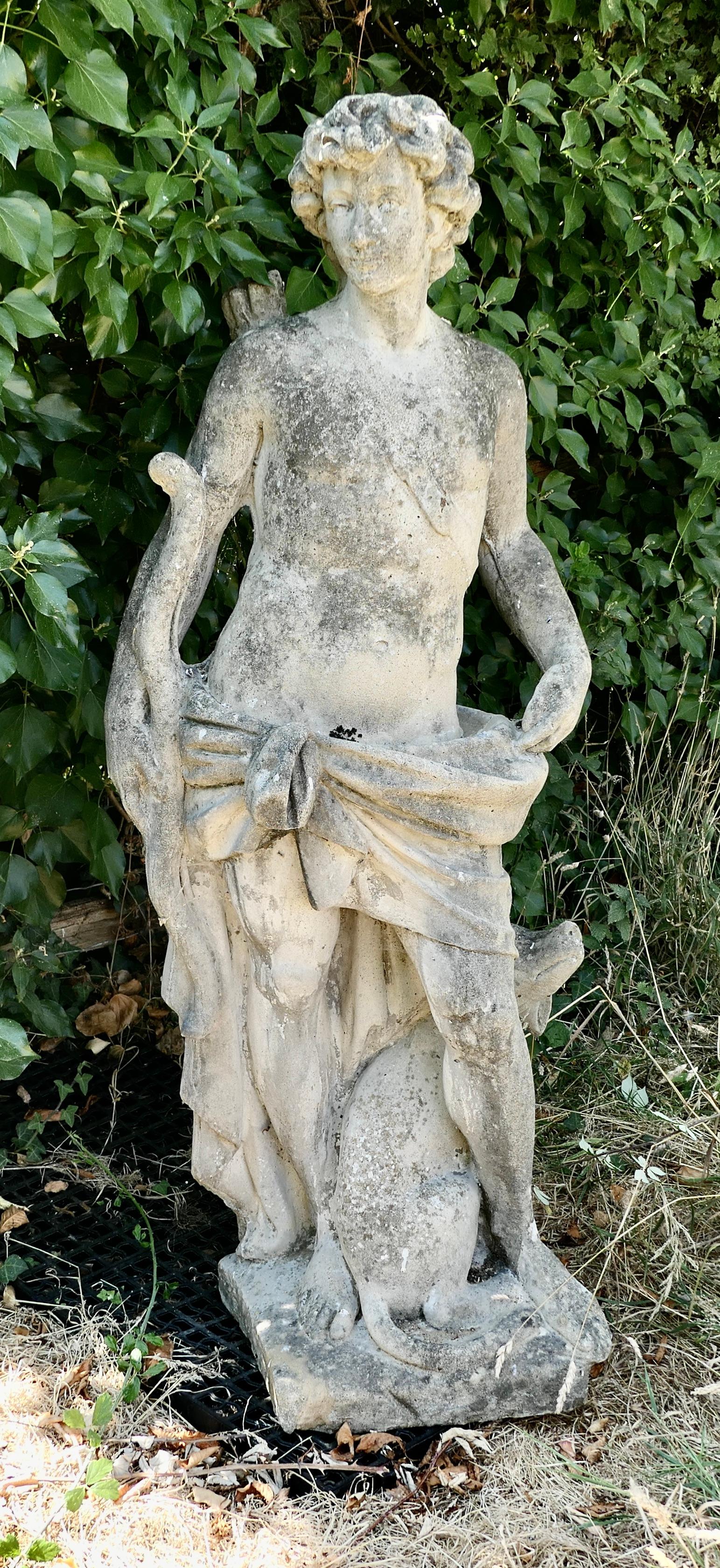 Statue française d'Apollon en pierre moulée

Une grande statue en pierre reconstituée d'Apollon le chasseur avec un arc et des flèches, et bien sûr son chien fidèle.

Il s'agit d'une statue classique d'époque, datant de la première moitié du 20e