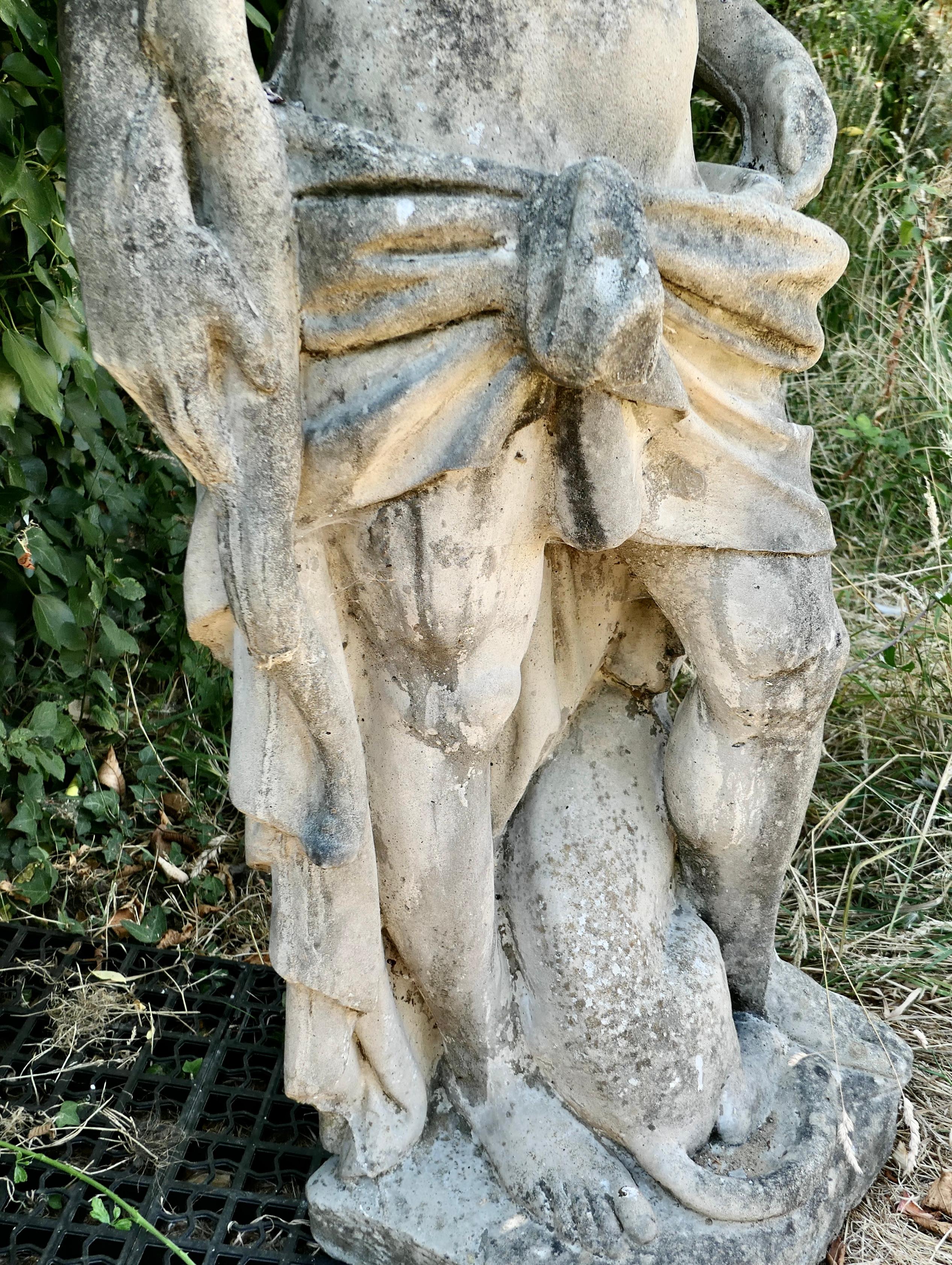 20ième siècle Statue d'Apollon en pierre moulée française en vente