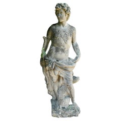 Antique French Cast Stone Statue of Apollo