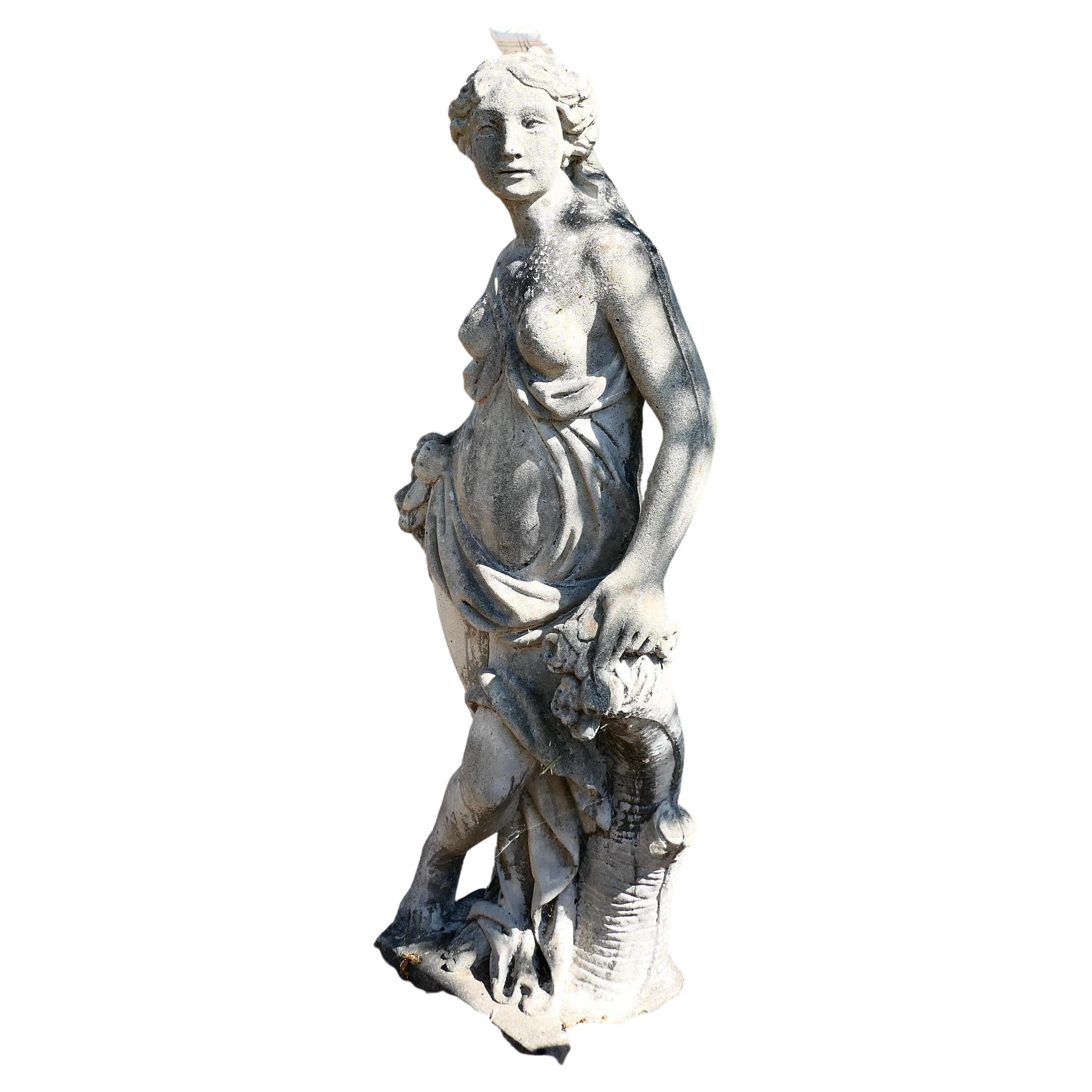 Statua di Diana in pietra fusa francese