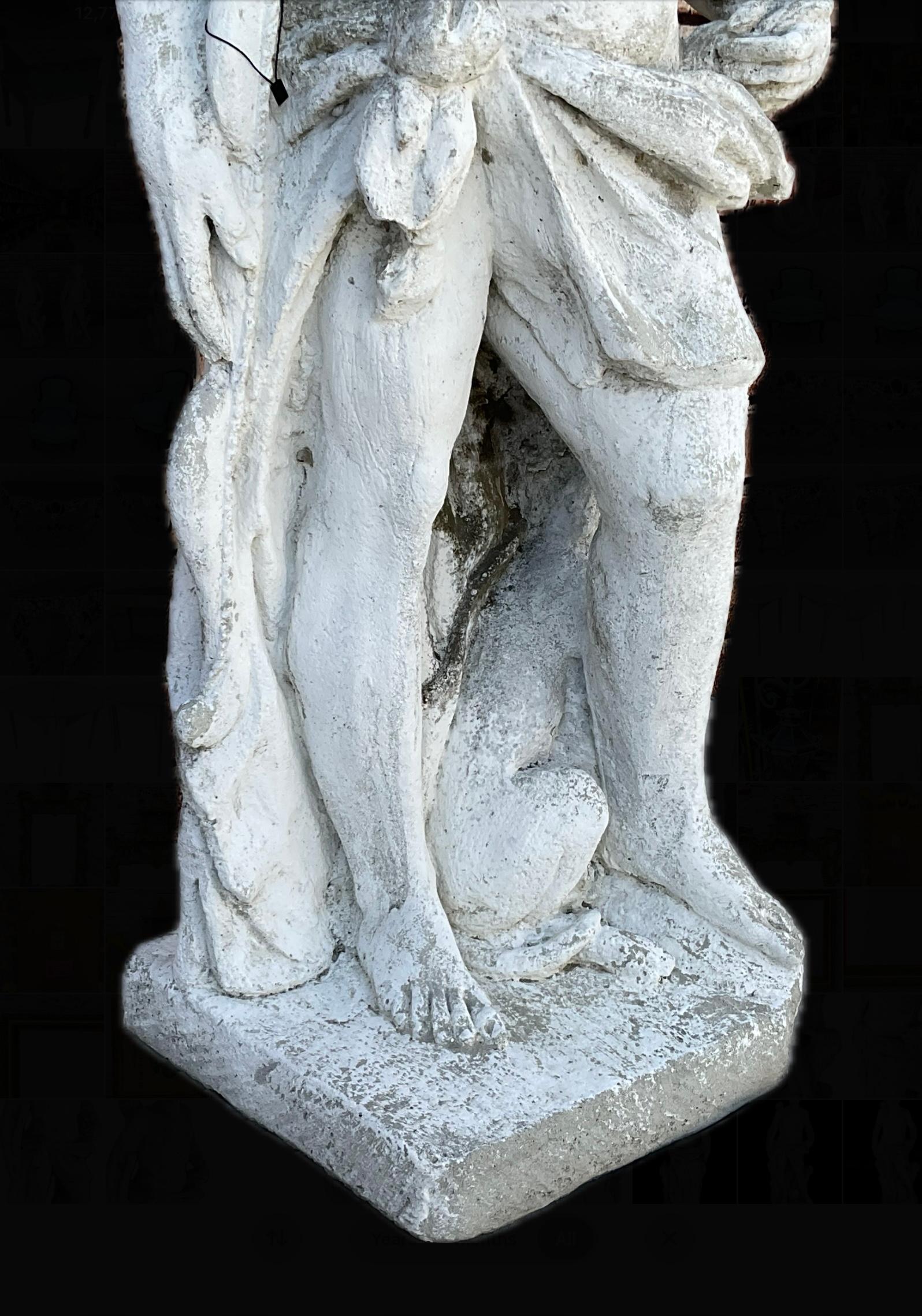 Statua francese in pietra fusa del dio greco Apollo In condizioni buone in vendita a Bradenton, FL