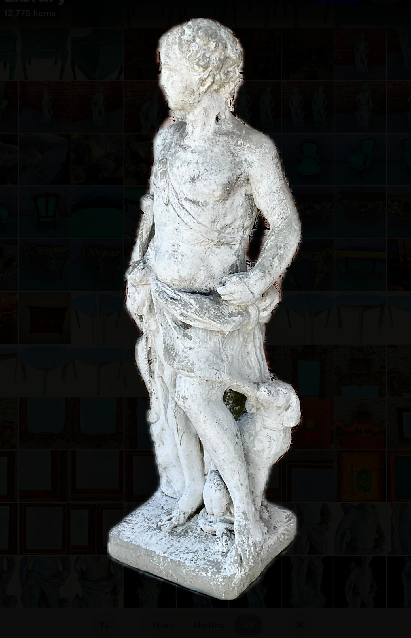 Pietra artificiale Statua francese in pietra fusa del dio greco Apollo in vendita