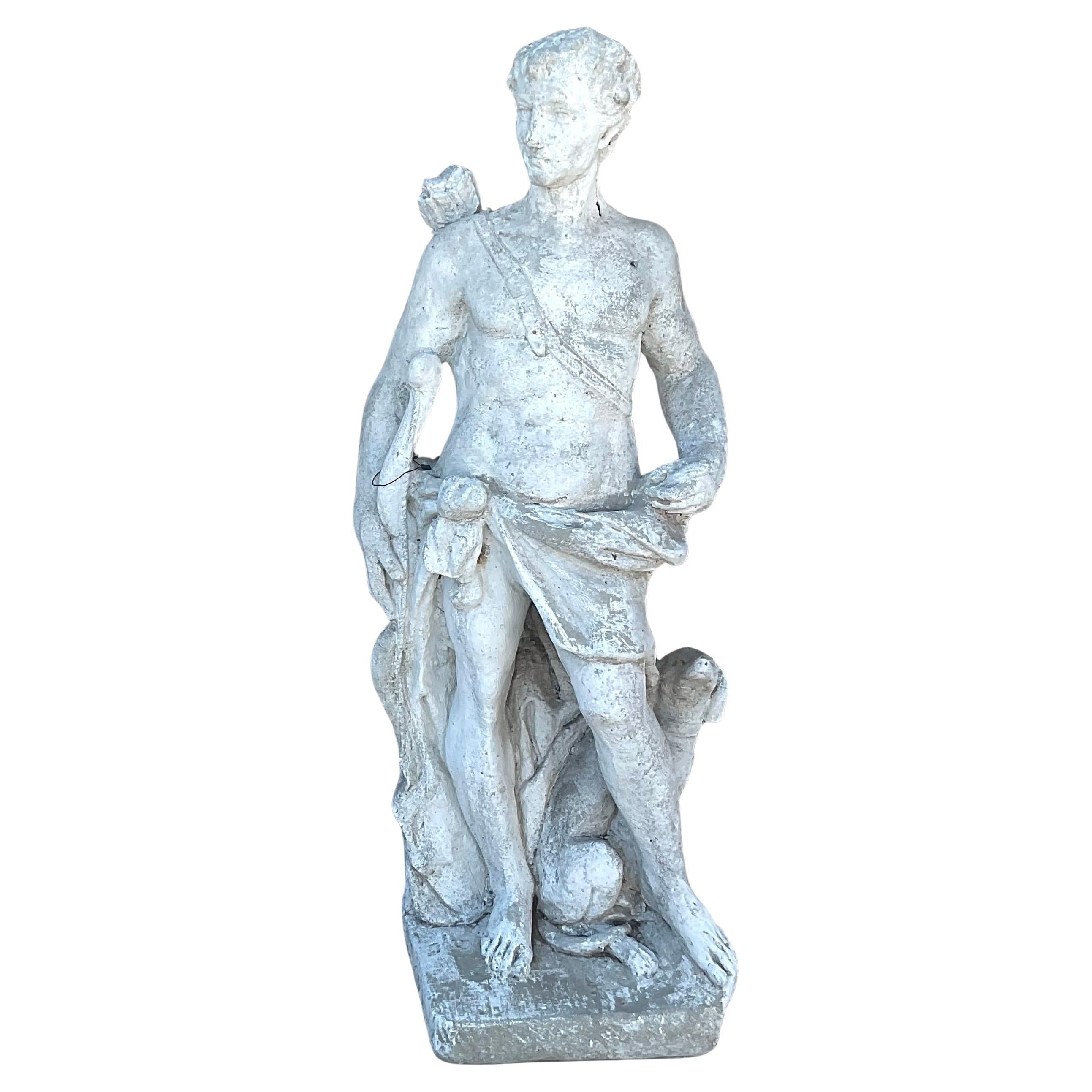 Estatua francesa de piedra fundida del dios griego Apolo