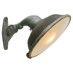 French Cast Vintage Industrial Frosted Glass Wall Light Scone