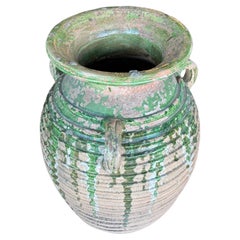 French Castelnaudary Terracotta Olive Snake Motif Planter, Circa 19th Century