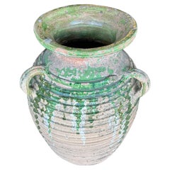 French Castelnaudary Terracotta Olive Snake Motif Planter, Circa 19th Century